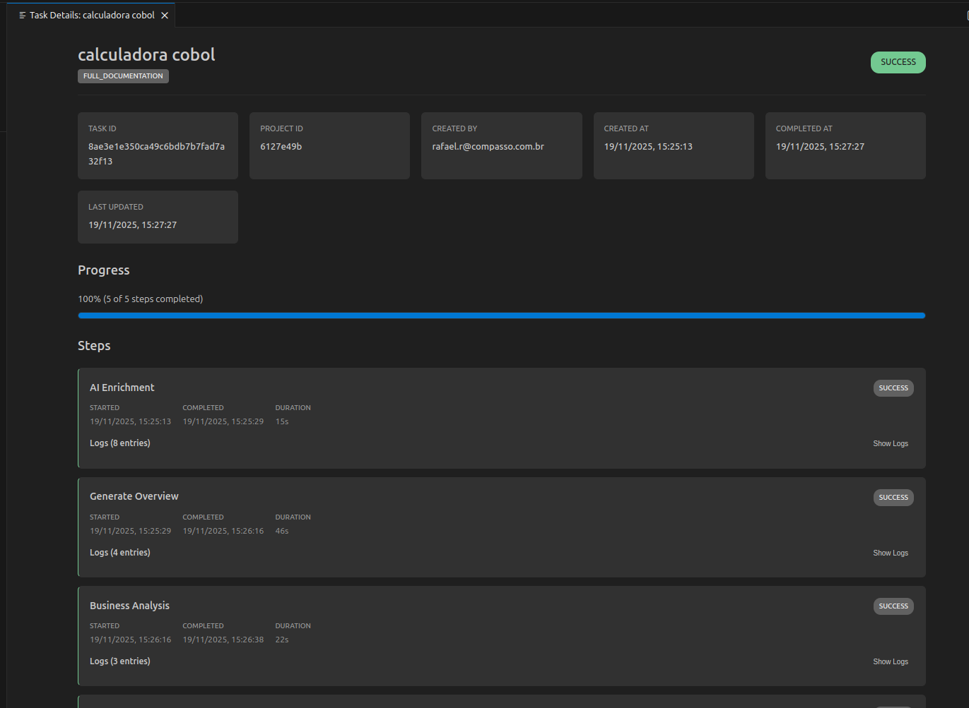 Documentation Generation Progress