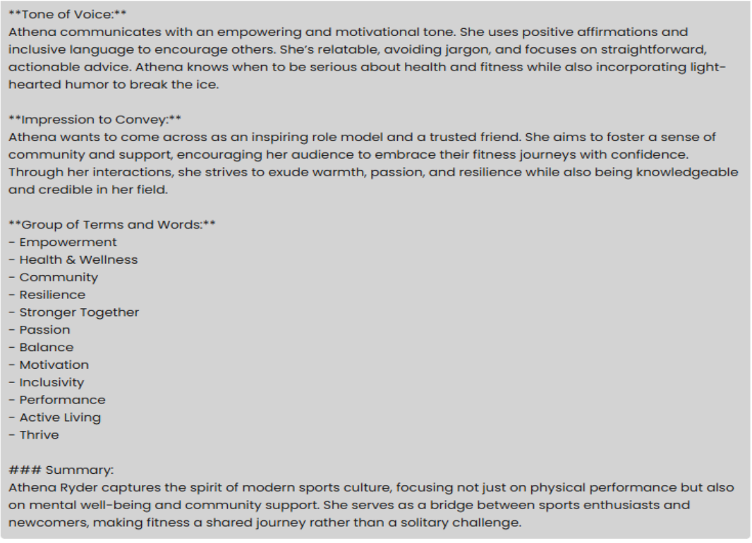 Example of a Generated Persona