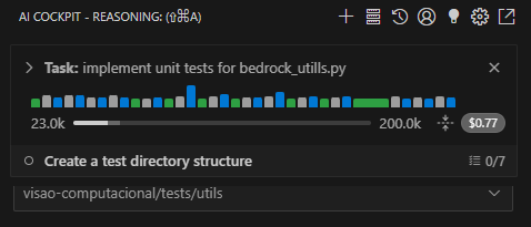 Resumo do cabeçalho da tarefa mostrando o progresso da lista de tarefas